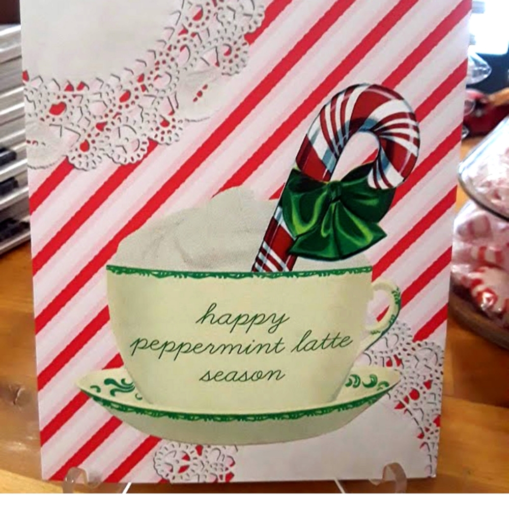 Happy Peppermint Latte Season, set of 8 Christmas Xmas cards